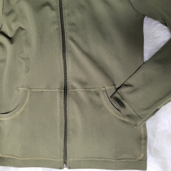 Nwt Seamless Zip Up Hoodie Jacket And Leggings Set Olive - Picture 6 of 6